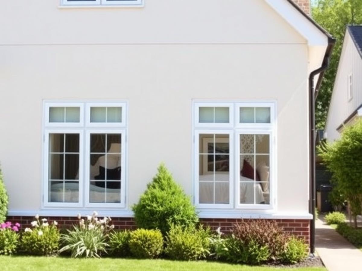 Crisp white uPVC casement windows on a contemporary British house